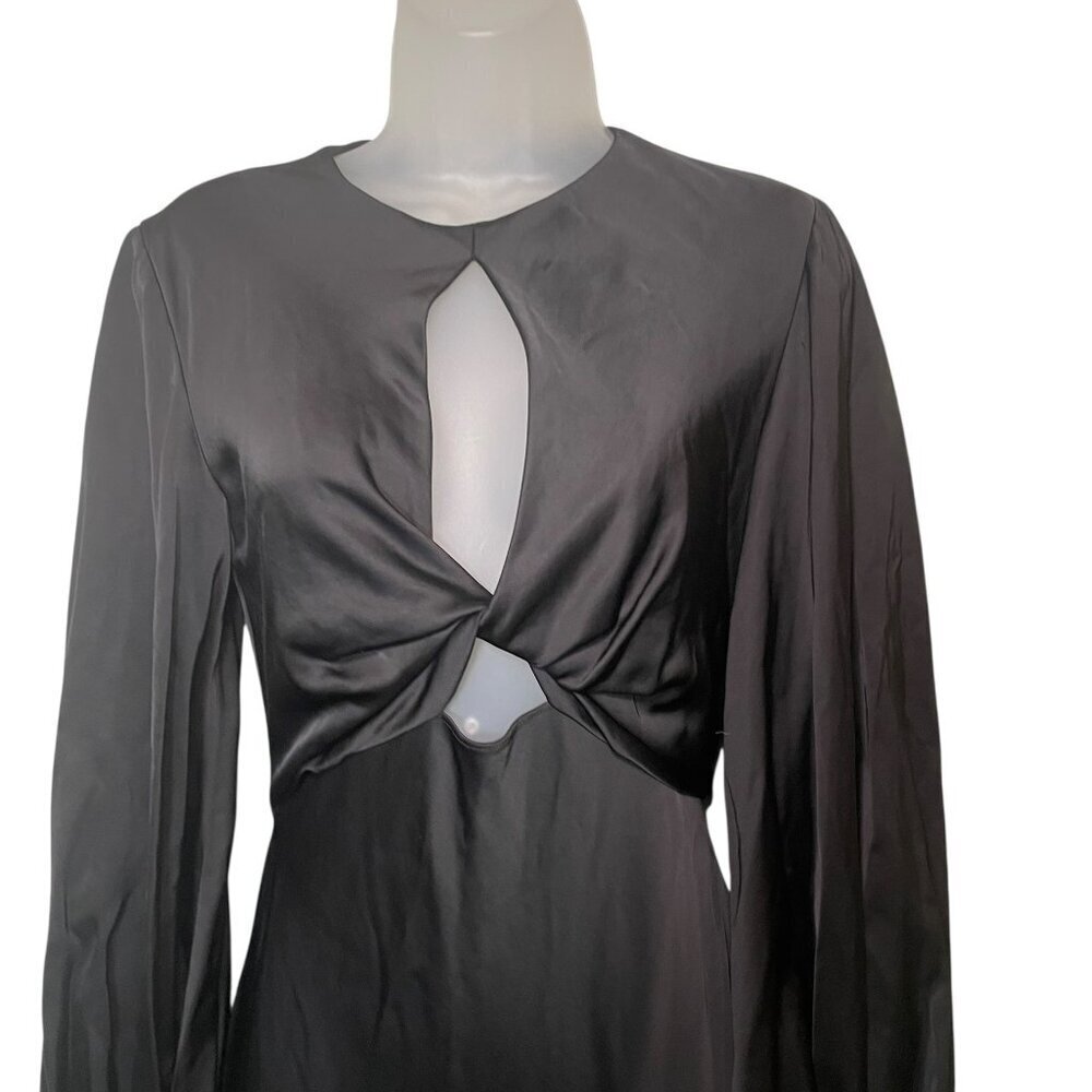 Significant Other Demi Backless Long Sleeve Gown Black Size 4 - Picture 7 of 8
